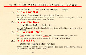 Weyermann Bestellkarte
