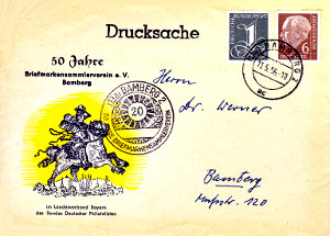 Brief und Stempel 50 Jahre Verein