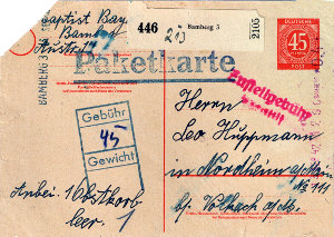 Postkarte P955 als Notpaketkarte
