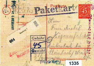 Postkarte P955 als Notpaketkarte