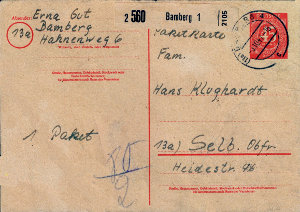 Postkarte P955 als Paketkarte