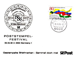 Poststempelkarte 1986