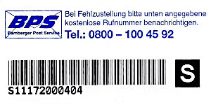 BPS Label 7 zweifarbig Kennbuchstabe großn