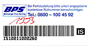 BPS Label 7 zweifarbig Kennbuchstabe klein