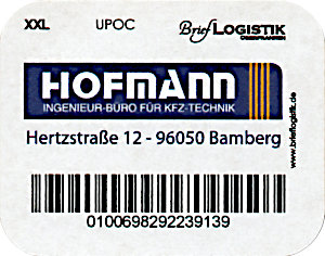 Mainlabel Hofmann BriefLogistik Oberfranken