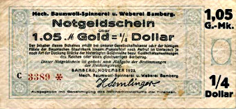 Baumwollspinnerei 1,05 Goldmark