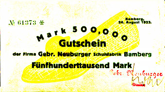 Neuburger Schuhfabrik 500 000 Mark