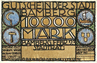 10 000 Mark Vorderseite 1923 Entwurf 2