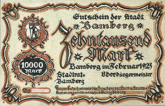 10 000 Mark Vorderseite 1923 Entwurf 4