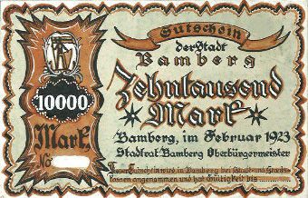 10 000 Mark Vorderseite 1923 Entwurf 8
