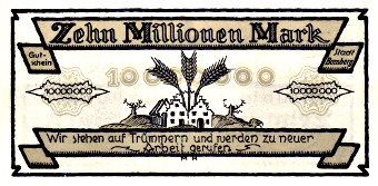 10 Millionen Mark Rückseite 1923