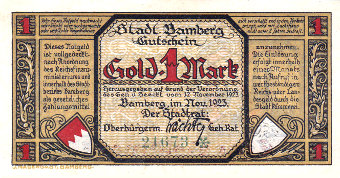 1 Goldmark Vorderseite 1923