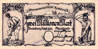2 Millionen Mark Vorderseite 1923