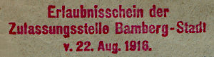 Erlaubnisschein 1916