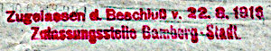 Erlaubnisschein 1916